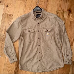 Carhartt | Mens Khaki Loose Fit Long Sleeve bottom down size M